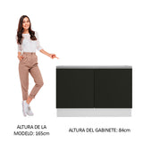 Bajo Mesada para Bacha 120 cm 2 Puertas (Sin Tapa ni Bacha) Blanco/Negro