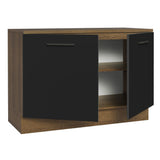 Bajo Mesada Cocina 120 cm 2 Puertas (Con Mesada) Marrón/Negro Agata Madesa