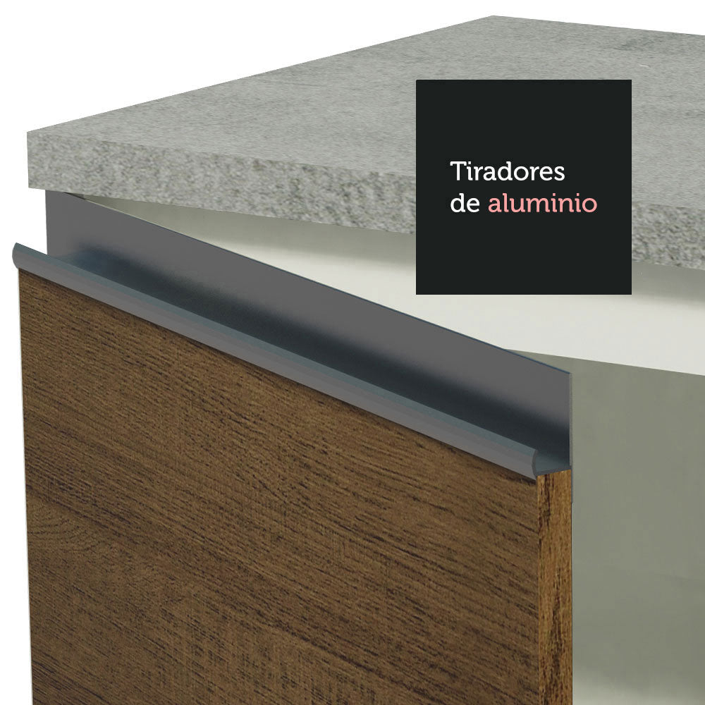 Bajo Mesada para Bacha 120 cm 2 Puertas (con Tapa) Glamy Blanco/Marrón