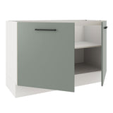 Bajo Mesada para Bacha 120 cm 2 Puertas (Sin Mesada y Bacha) Blanco/Gris Agata Madesa