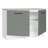 Bajo Mesada Cocina 120 cm 2 Puertas (Con Mesada) Blanco/Gris Agata Madesa
