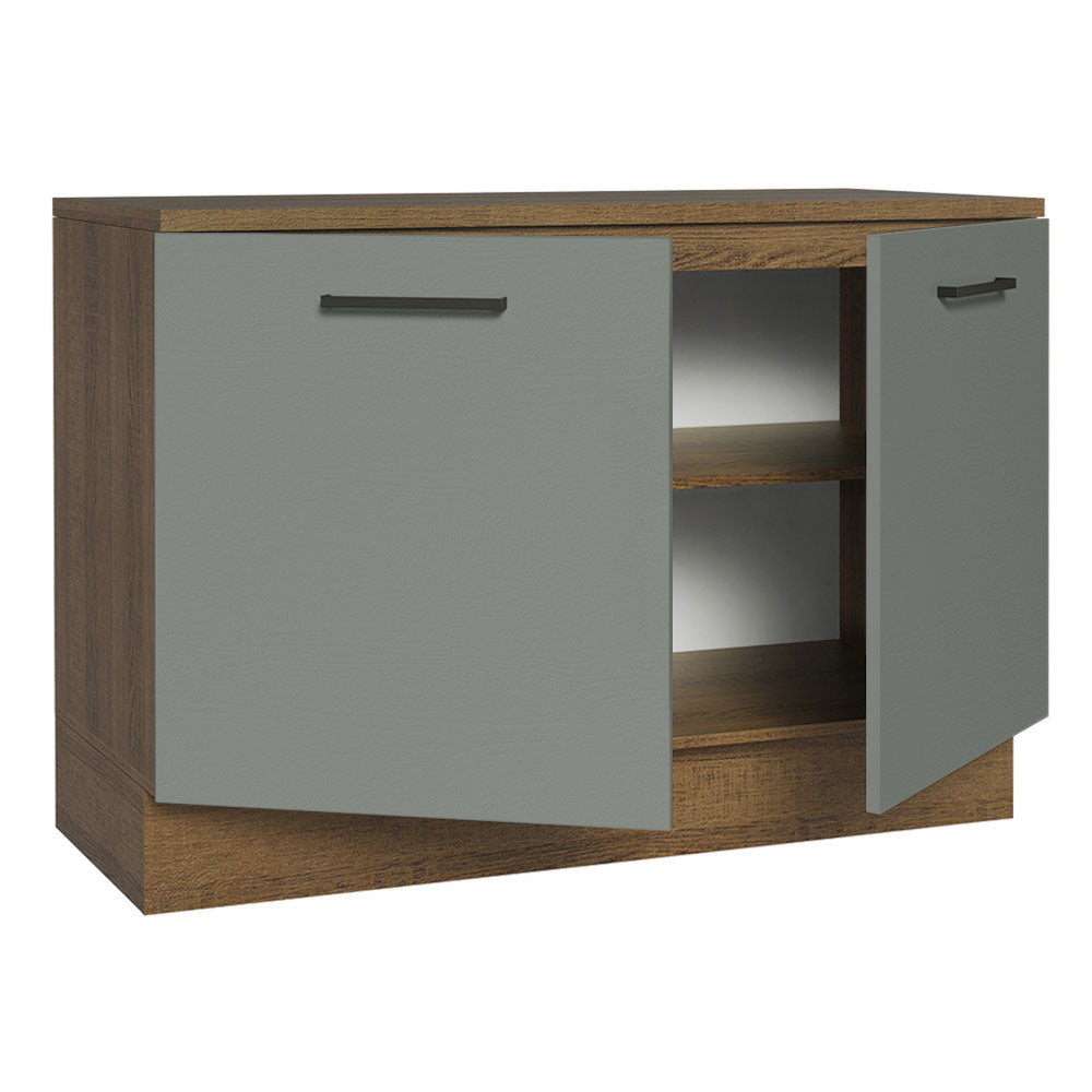 Bajo Mesada Cocina 120 cm 2 Puertas (Con Mesada) Marrón/Gris Agata Madesa