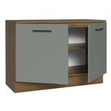 Bajo Mesada Cocina 120 cm 2 Puertas (Con Mesada) Marrón/Gris Agata Madesa