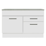 Bajo Mesada Cocina 120 cm 1 Puerta y 2 Cajones (Con Mesada) Blanco Agata Madesa