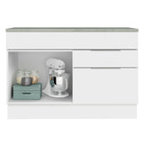 Bajo Mesada Cocina 120 cm 1 Puertas e 2 Cajones (Con Mesada) Blanco Stella Madesa