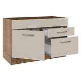 Bajo Mesada para Bacha  120 cm 2 Cajones 1 Puerta (Sin Mesada y Bacha) Marrón/Crema Agata Madesa