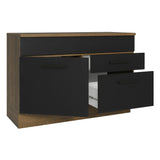 Bajo Mesada Cocina 120 cm 1 Puerta e 2 Cajones (Con Mesada) Marrón/Negro Agata Madesa