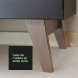 Bajo Mesada para Bacha 2 Puertas y 1 Cajón Negro Reims