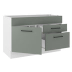 Bajo Mesada 120 x 52 cm 1 Puerta 2 Cajones Sin Mesada Blanco/Gris Agata Madesa