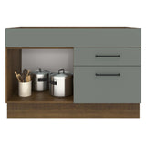 Bajo Mesada 120 cm 2 Cajones 1 Puerta Agata Marrón/Gris