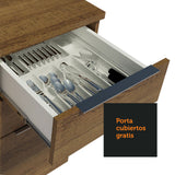 Bajo Mesada 120 cm 3 Cajones 2 Puertas Stella Marrón