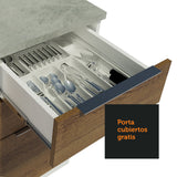 Bajo Mesada 120 cm 3 Cajones 2 Puertas Stella Blanco/Marrón