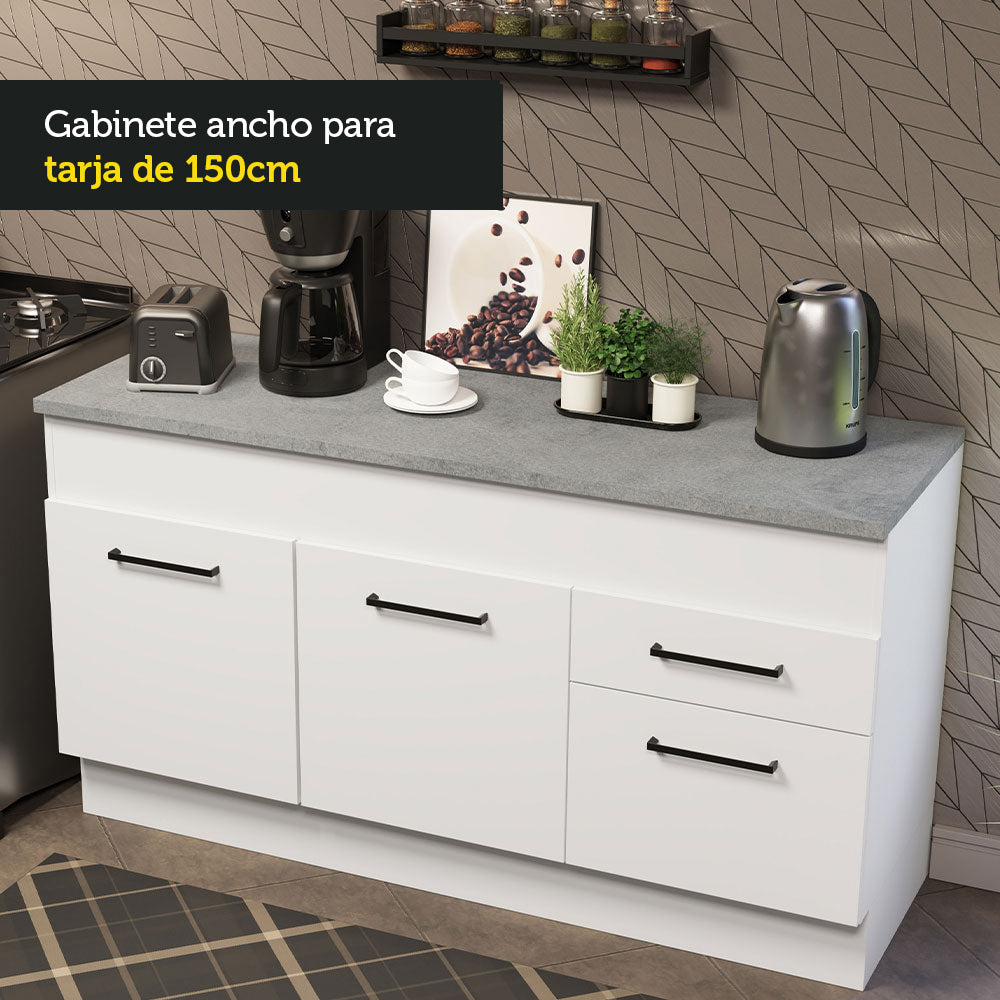 Bajo Mesada para Bacha 150cm (Con Tapa)Agata Blanco