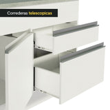 Bajo Mesada 2 Puertas 2 Cajones 150cm (Con Tapa) Blanco Glamy