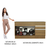 Bajo Mesada para Bacha 150 cm 2 Puertas y 2 Cajones (Con Tapa) Glamy Marrón