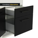 Bajo Mesada 150 cm 2 Cajones 2 Puertas Agata Blanco/Negro