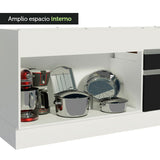 Bajo Mesada Cocina Madesa Glamy 150 cm 2 Puertas Blanco/Negro