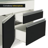 Bajo Mesada Cocina Madesa Glamy 150 cm 2 Puertas con Tapa Blanco/Negro