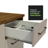 Bajo Mesada 150 cm 2 Puertas y 2 Cajones (Sin Mesada y Bacha de acero) Marrón/Crema Agata