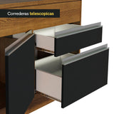 Bajo Mesada Cocina Madesa Glamy 150cm 2 Puertas con Tapa Marrón/Negro