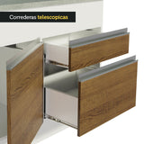 Bajo Mesada para Bacha 2 Puertas 2 Cajones 150cm (Con Tapa) Blanco/Marrón Glamy