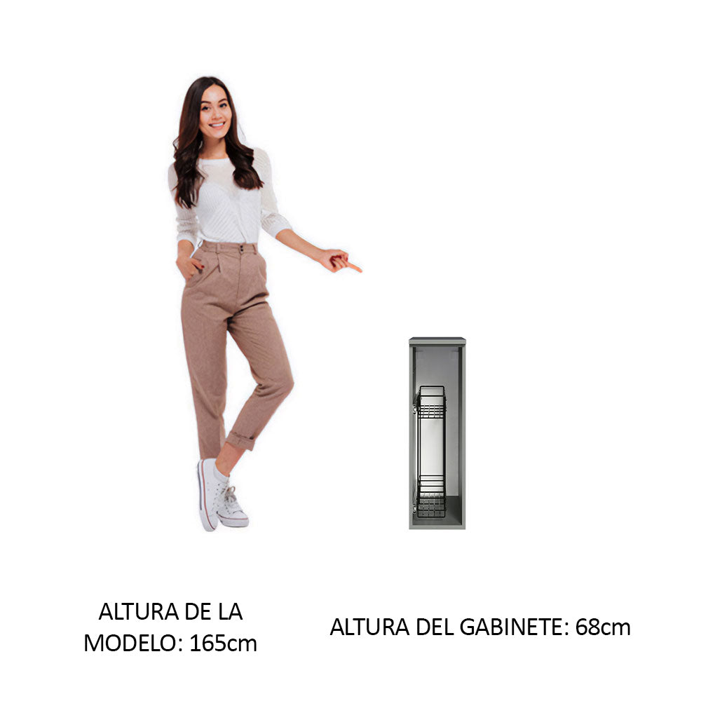 Bajo Mesada Especiero 20 cm Flotante Gris Nice