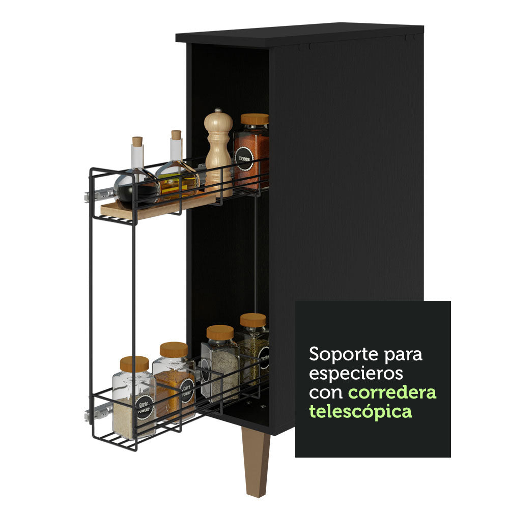 Bajo Mesada Especiero 20 cm Negro Reims Madesa