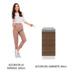 Bajo Mesada 35 cm 1 Puerta Blanco/Marrón Glamy Madesa