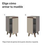 Bajo Mesada 40 cm 1 Puerta Con Patas Nice Crema