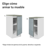 Bajo Mesada de Cocina 40 cm 1 Puerta Blanco/Gris Lux Madesa