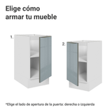 Bajo Mesada de Cocina 40 cm 1 Puerta (Sin Mesada) Blanco/Gris Lux Madesa