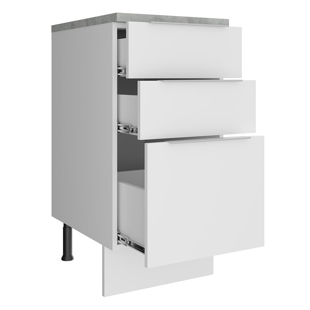 Bajo Mesada Cocina 40 cm 3 Cajones Blanco Stella Madesa