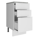 Bajo Mesada Cocina 40 cm 3 Cajones Blanco Stella Madesa