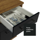 Bajo Mesada 40 cm 3 Cajones Agata Marrón/Negro