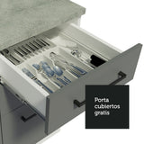 Bajo Mesada 40 cm 3 Cajones Agata Blanco/Gris