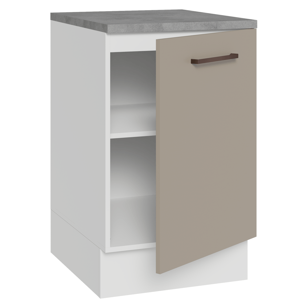 Bajo Mesada 50cm 1 puerta Blanco/Crema Agata Madesa