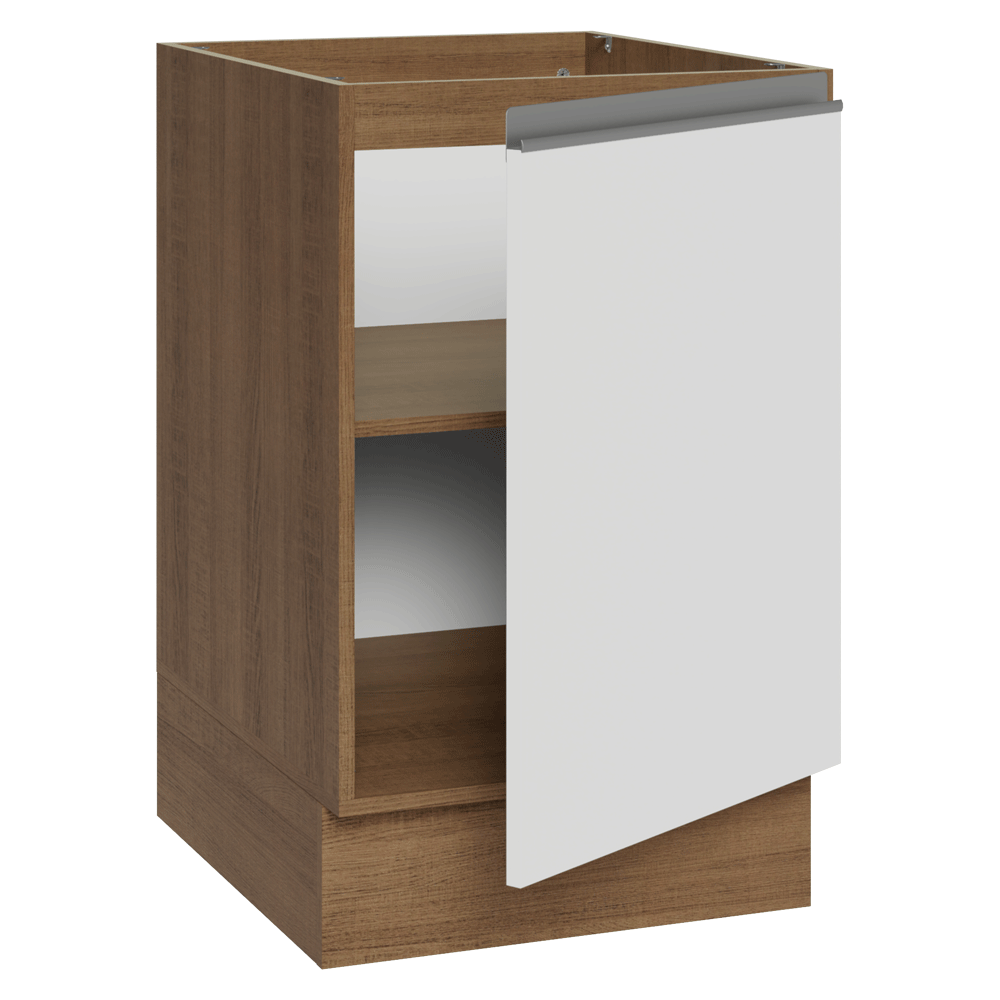 Bajo Mesada 50cm 1 Puerta (Sin Mesada) Marrón/Blanco Glamy Madesa