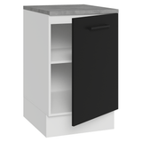 Bajo Mesada 50cm 1 Puerta Blanco/Negro Agata Madesa