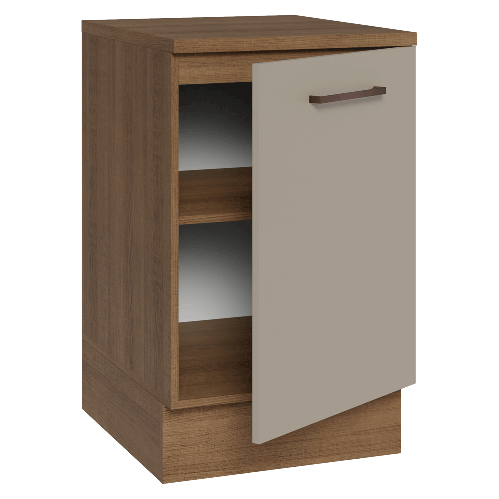 Bajo Mesada 50cm 1 Puerta Marrón/Crema Agata Madesa
