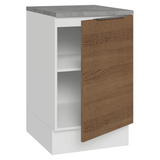 Bajo Mesada 50cm 1 Puerta, Blanco/Marrón Stella Madesa