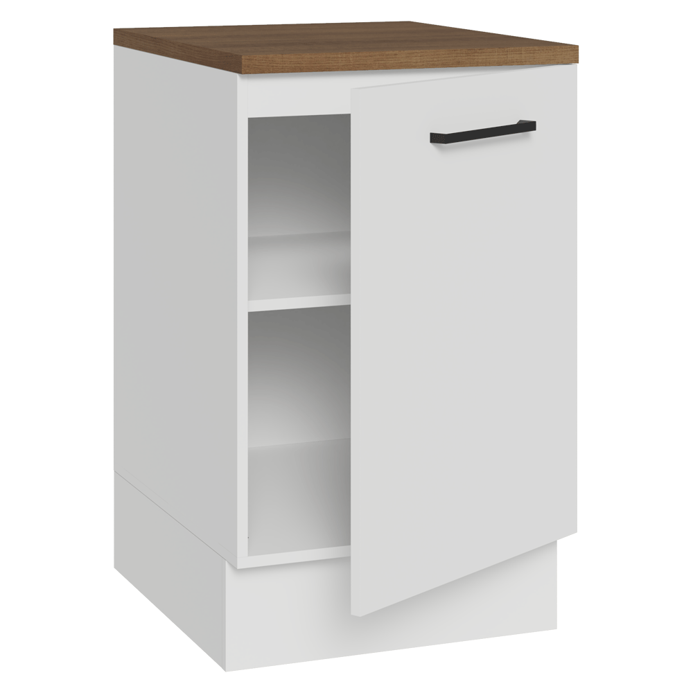 Bajo Mesada 50cm 1 puerta Blanco/Marrón Con Mesada Agata Madesa