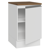 Bajo Mesada 50cm 1 puerta, Blanco/Marrón Glamy Madesa