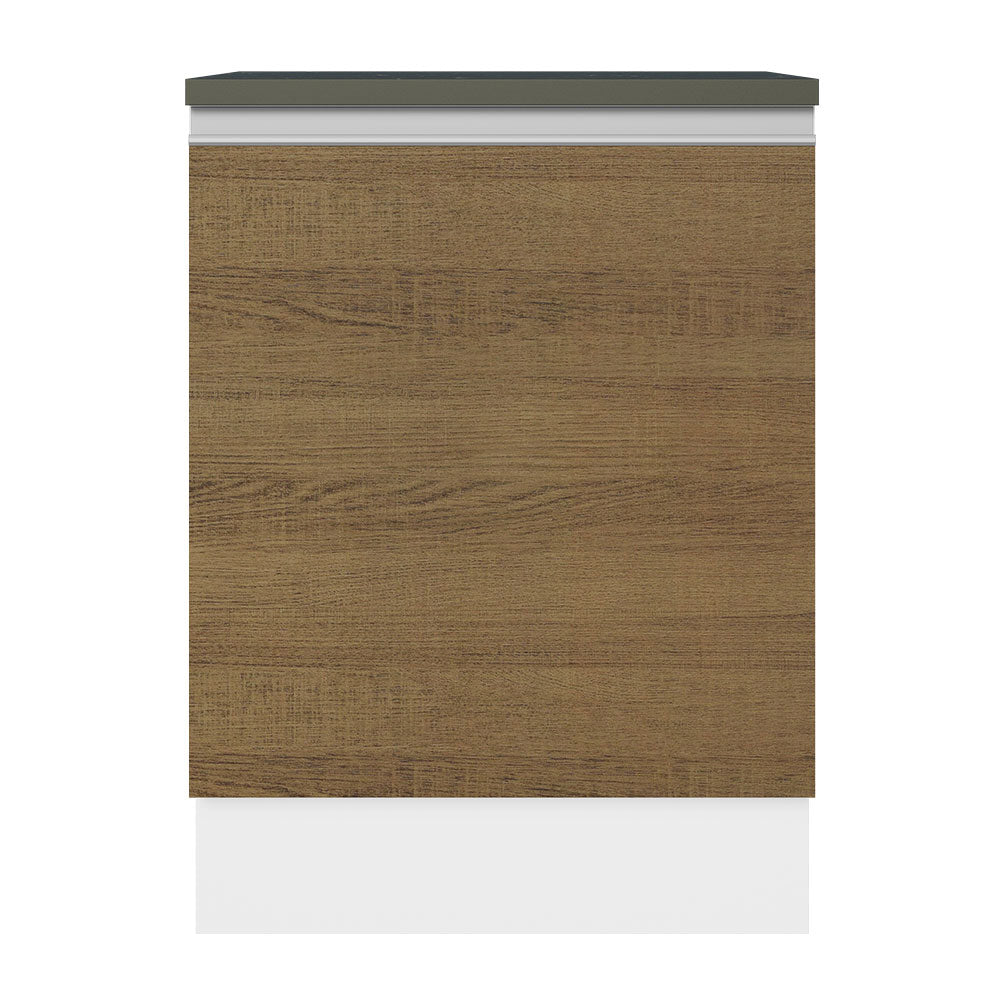Bajo Mesada Cocina 100% MDF 60 cm 1 Puerta Blanco/Marrón Acordes Madesa
