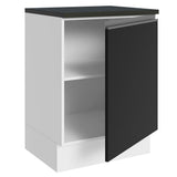Bajo Mesada Cocina 100% MDF 60 cm 1 Puerta Blanco/Negro Acordes Madesa