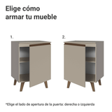 Bajo Mesada 60 cm 1 Puerta Con Patas Nice Crema