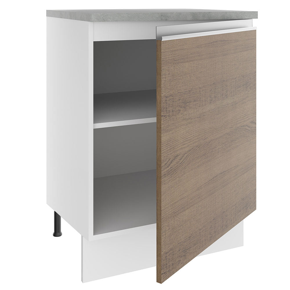 Bajo Mesada 60 cm 1 Puerta Glamy Blanco/Marrón