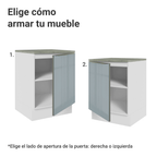 Bajo Mesada 60 cm 1 Puerta (Con Mesada) Blanco/Gris Lux Madesa