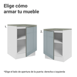 Bajo Mesada de Cocina 60 cm 1 Puerta Blanco/Gris Lux Madesa