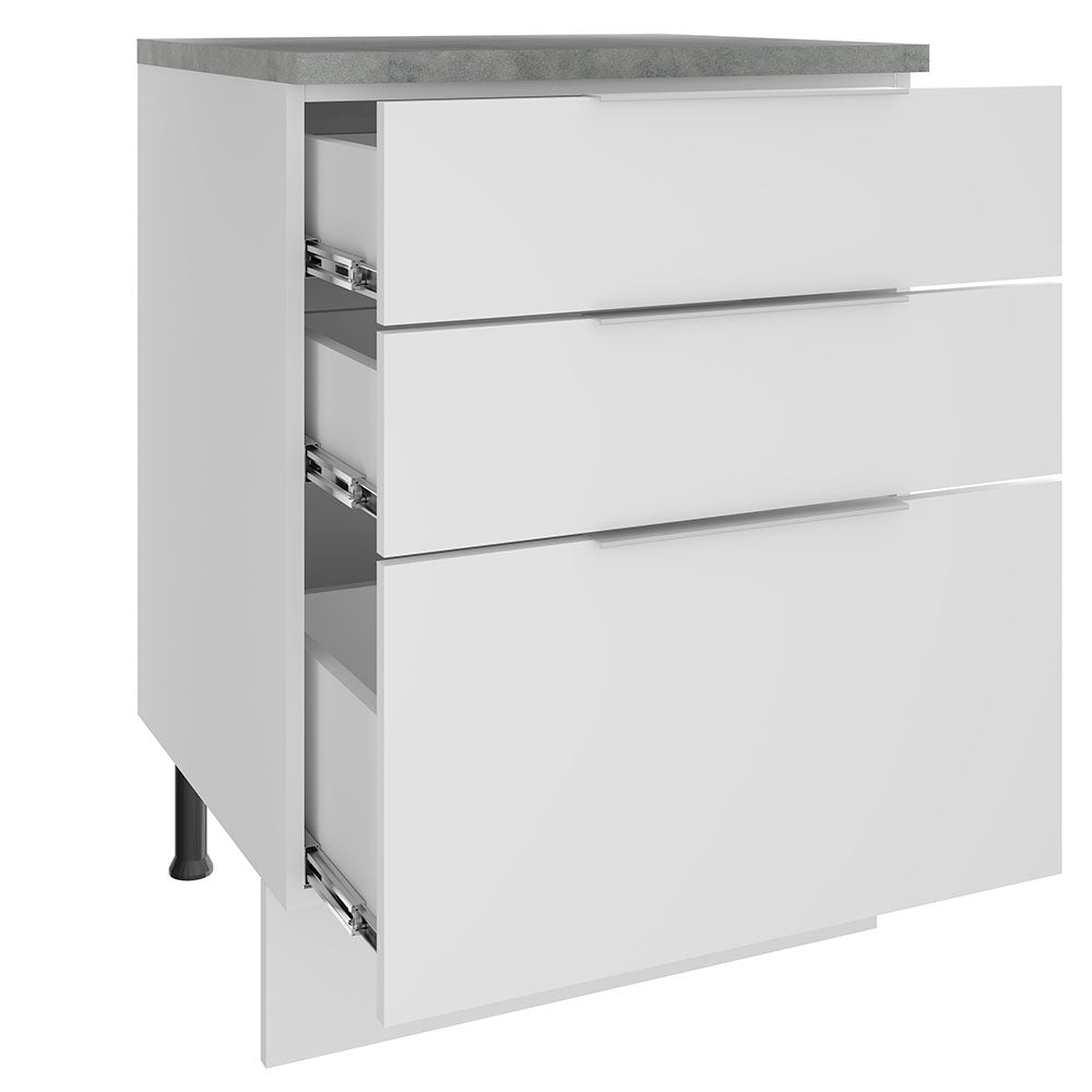 Bajo Mesada Cocina 60 cm 3 Cajones Blanco Stella Madesa