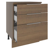 Bajo Mesada Cocina 60 cm 3 Cajones Marrón Stella Madesa